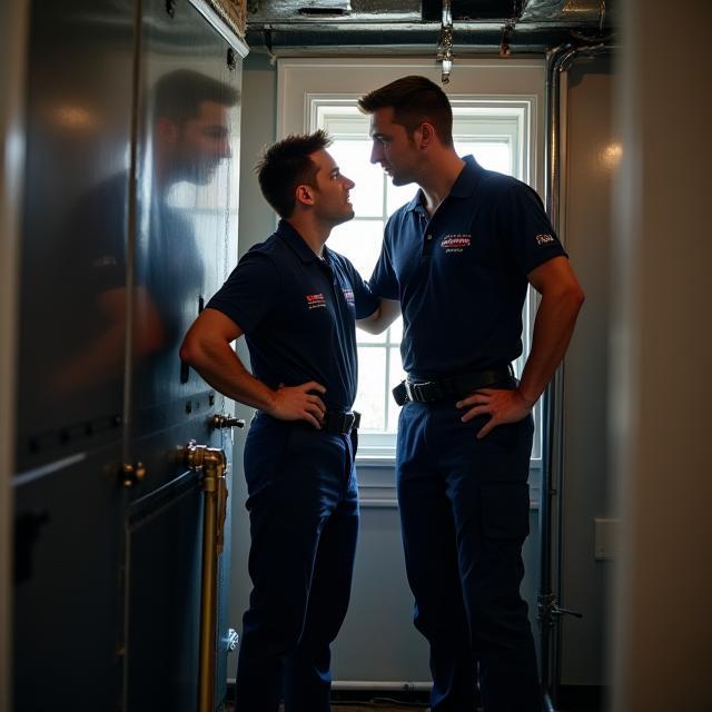 Extreme Heating and Air crew installing equipment